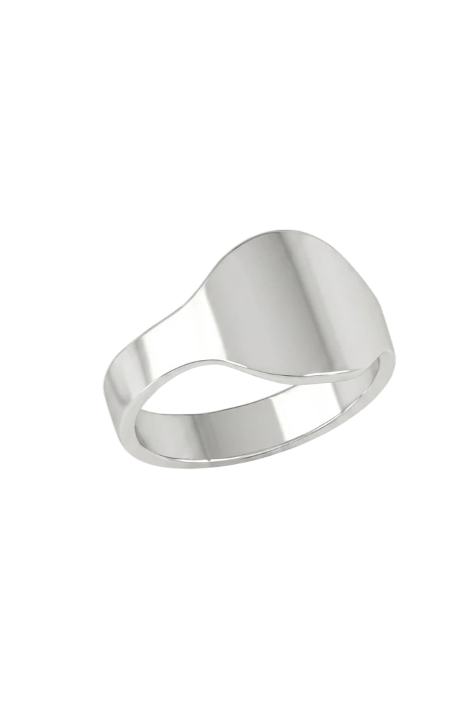 Кольцо Fluid Signet — металлическое сигнетное кольцо с плавным скульптурным верхом.